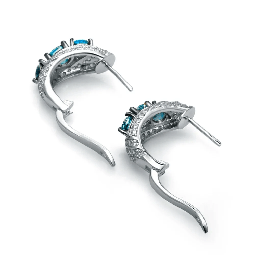 Silver 2.50 ct London Blue Topaz Earrings