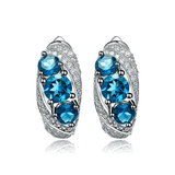 Silver 2.50 ct London Blue Topaz Earrings