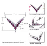 Silver 2.50 Rhodolite Garnet Necklace