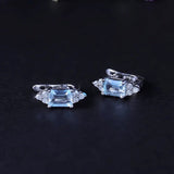 Silver 2.56 ct Topaz Earrings
