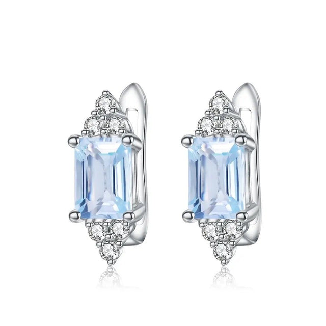 Silver 2.56 ct Topaz Earrings