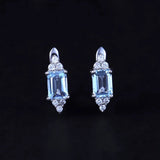 Silver 2.56 ct Topaz Earrings