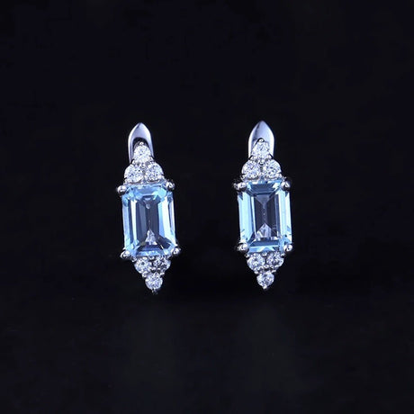 Silver 2.56 ct Topaz Earrings