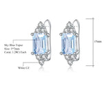 Silver 2.56 ct Topaz Earrings
