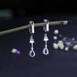 Silver 2.87 ct Amethyst Earrings