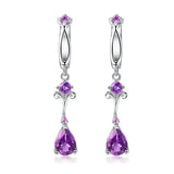 Silver 2.87 ct Amethyst Earrings