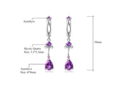 Silver 2.87 ct Amethyst Earrings