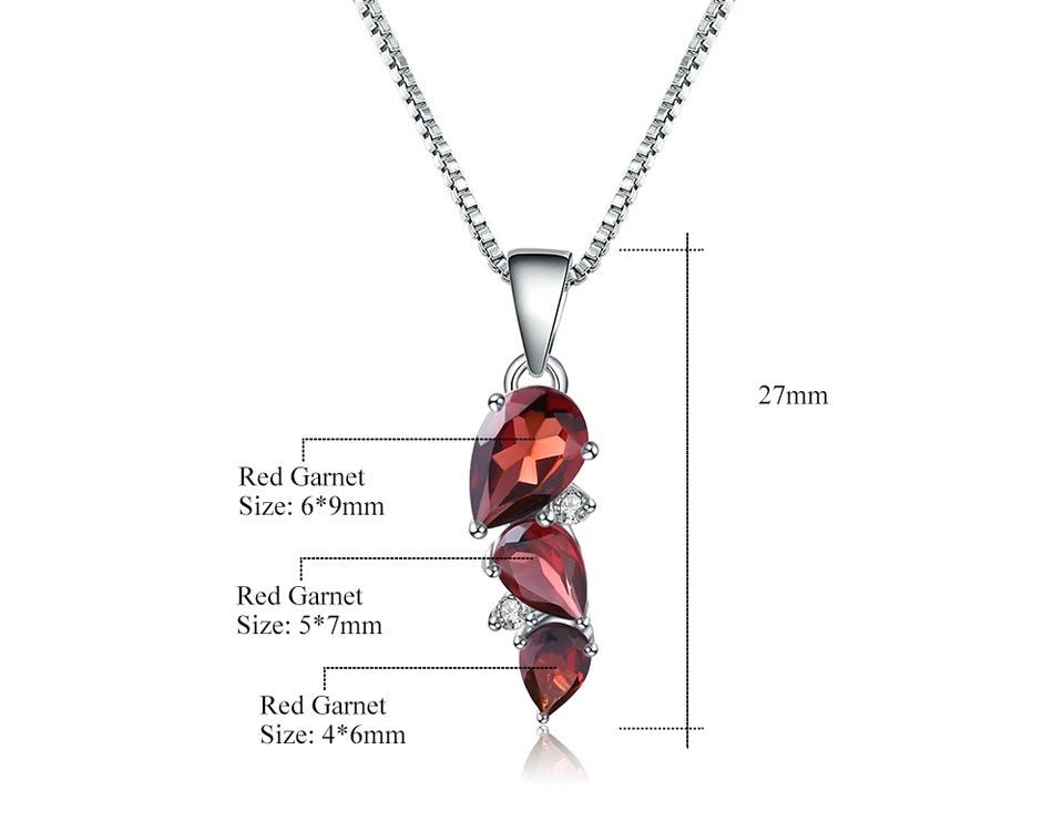 Silver 2.94 ct Garnet Pendant