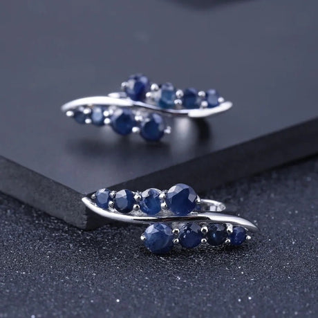 Silver 3.00 ct Sapphire Earrings