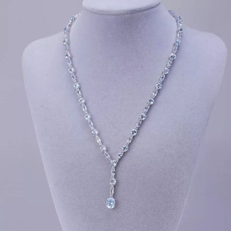 Silver 30.36 ct Topaz Necklace
