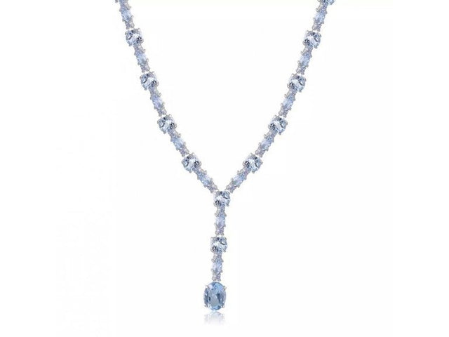 Silver 30.36 ct Topaz Necklace
