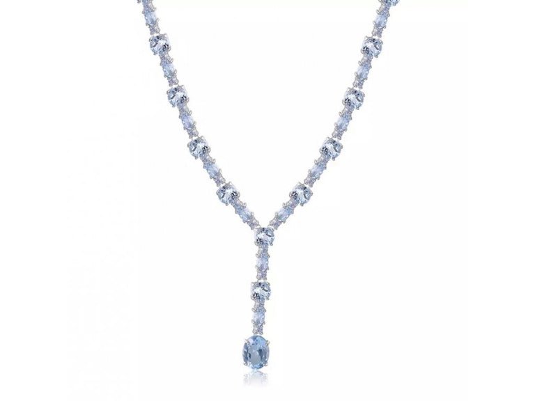 Silver 30.36 ct Topaz Necklace