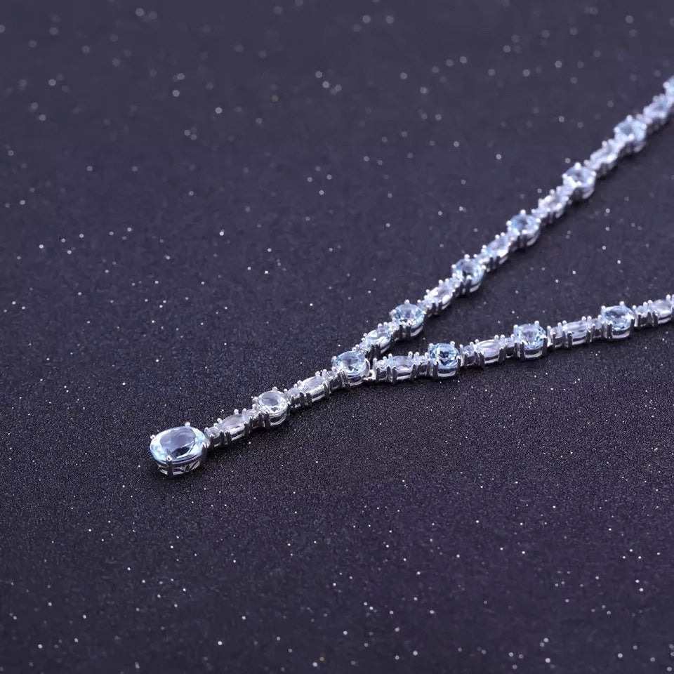 Silver 30.36 ct Topaz Necklace