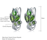Silver 3.11 ct Chrome Diopside Earrings