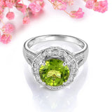 Silver 3.20 ct Peridot Ring
