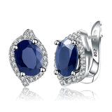 Silver 3.26 ct Sapphire Earrings