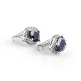 Silver 3.26 ct Sapphire Earrings