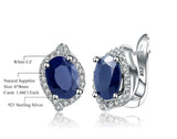 Silver 3.26 ct Sapphire Earrings