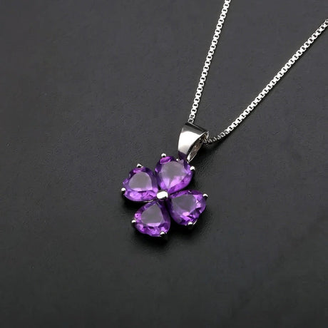 Silver 3.31 ct Amethyst Necklace