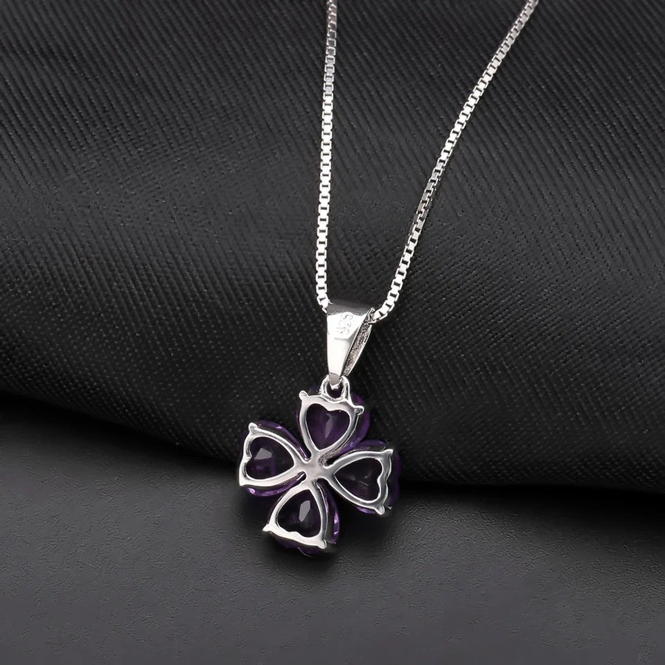 Silver 3.31 ct Amethyst Necklace