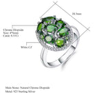 Silver 3.43 ct Chrome Diopside Ring