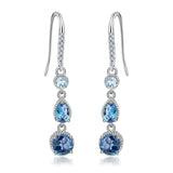 Silver 3.46 ct Topaz Earrings