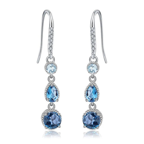 Silver 3.46 ct Topaz Earrings
