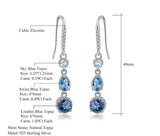Silver 3.46 ct Topaz Earrings