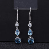 Silver 3.46 ct Topaz Earrings