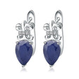 Silver 3.47 ct Sapphire Earrings