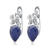 Silver 3.47 ct Sapphire Earrings