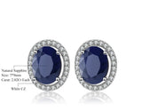 Silver 4.04 ct Sapphire Earrings