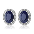Silver 4.04 ct Sapphire Earrings