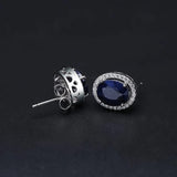 Silver 4.04 ct Sapphire Earrings