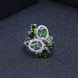 Silver 4.38 ct Chrome Diopside Ring