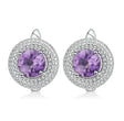 Silver 4.73 ct Amethyst Earrings