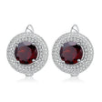 Silver 4.73 ct Garnet Earrings