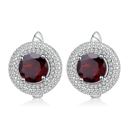 Silver 4.73 ct Garnet Earrings