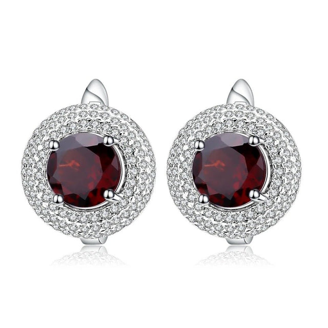Silver 4.73 ct Garnet Earrings