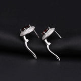 Silver 4.73 ct Garnet Earrings