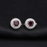 Silver 4.73 ct Garnet Earrings