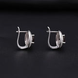Silver 4.73 ct Garnet Earrings