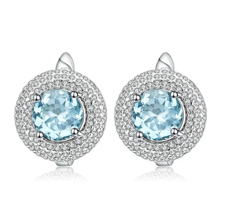 Silver 4.73 ct Topaz Earrings