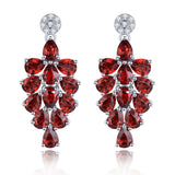 Silver 4.80 ct Garnet Earrings