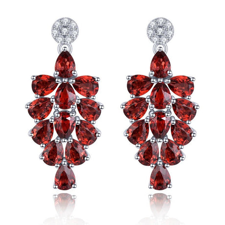 Silver 4.80 ct Garnet Earrings