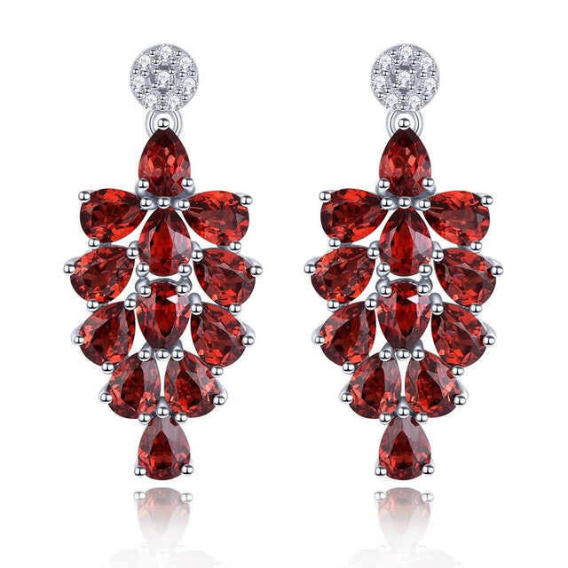 Silver 4.80 ct Garnet Earrings