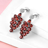 Silver 4.80 ct Garnet Earrings