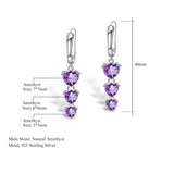 Silver 4.86 ct Amethyst Earrings