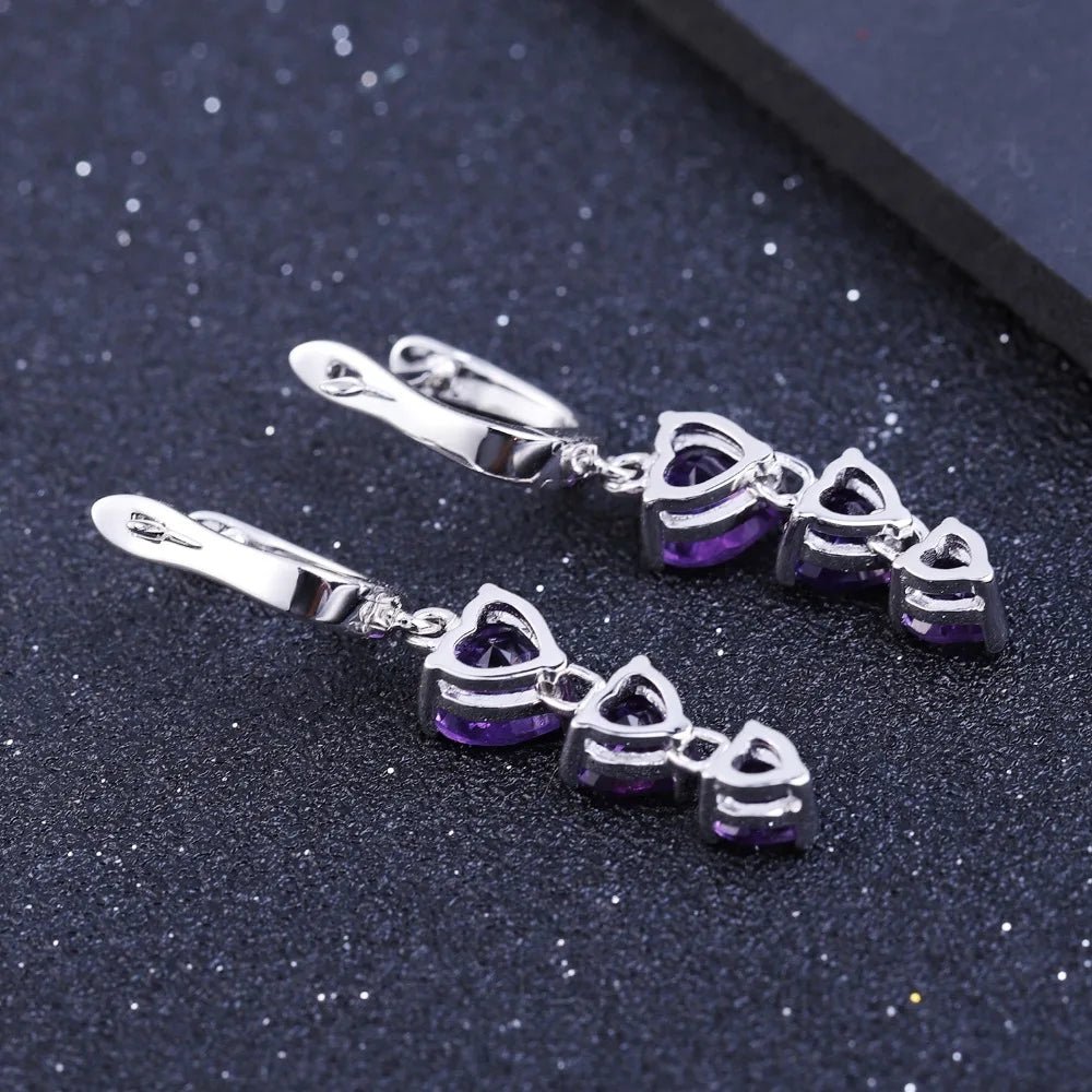 Silver 4.86 ct Amethyst Earrings
