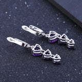 Silver 4.86 ct Amethyst Earrings